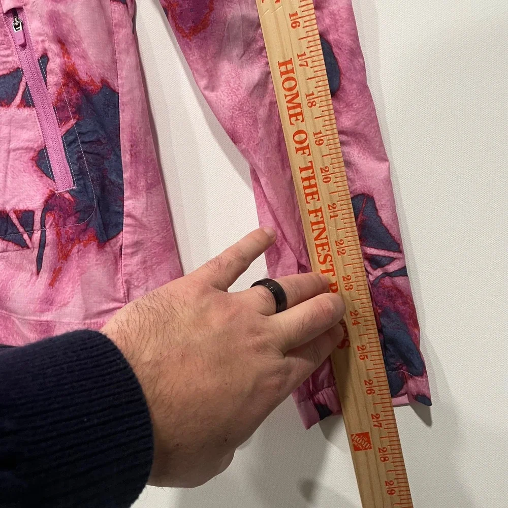 Adidas Pink Abstract Print Lightweight Packable Running Jacket Womens Size Small - Picture 4 of 10